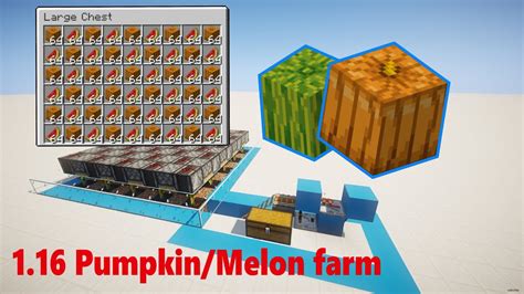 Easy Automatic Pumpkinmelon Farm For Minecraft 1163 Youtube