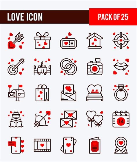 Premium Vector 25 Love Two Color Icons Pack Vector Illustration