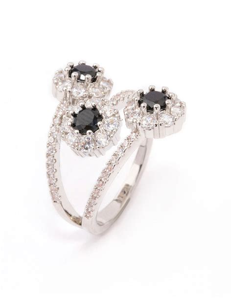 Black Round Triple Tier Ring Lovisa