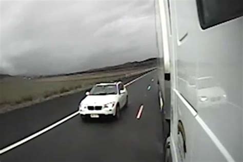 Driver Sought As Dashcam Footage Shows Truck Forced Off Highway