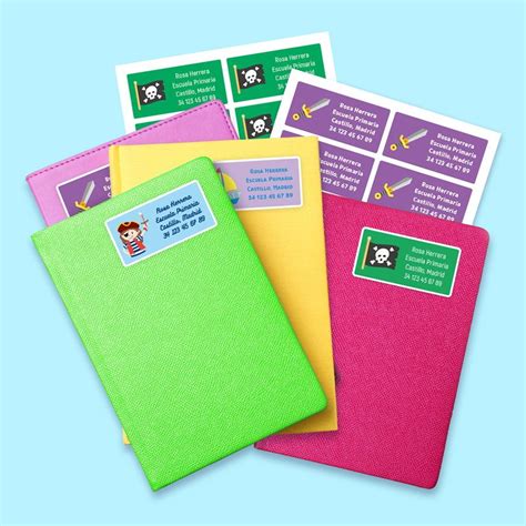 Pack Libros Y Cuadernos 30 Pegatinas Con Nombre Stickerkides