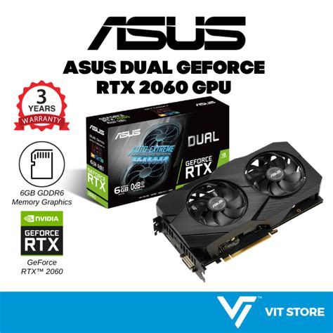 Asus Dual Geforce Rtx 2060 Evo 6gb Gddr6 Graphics Card Desktop Pc Gpu Dual Rtx2060 6g Evo