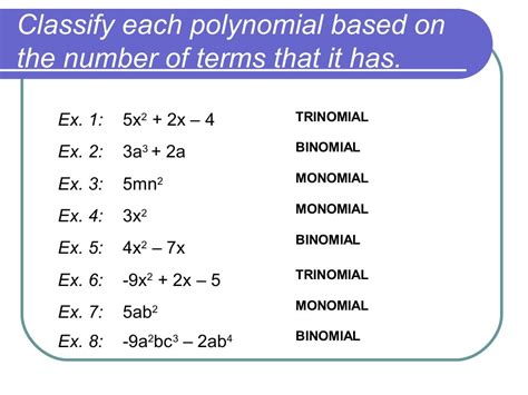 Classifying Polynomials