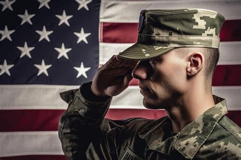 Soldado Saudando Na Frente De Uma Bandeira Foto Premium