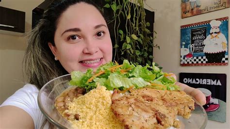 REAL MUKBANG BRASIL COMENDO BISTECA SUÍNA ARROZ FEIJÃO MANDANDO