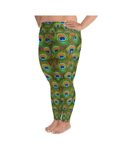 Peacock Feathered Plus Size Leggings