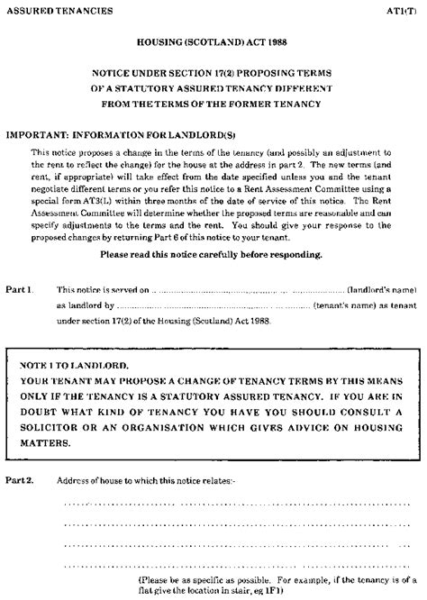 The Assured Tenancies Forms Scotland Regulations