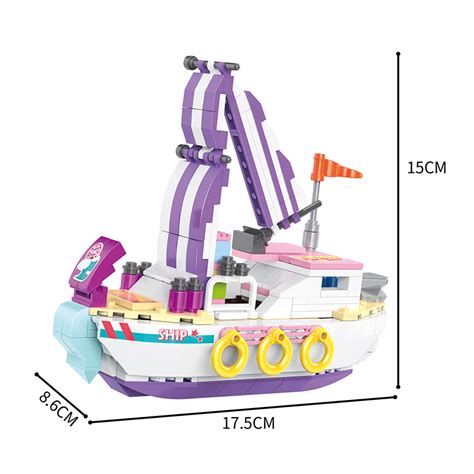 Cogo Holiday Surfing Ship Building Blocks Block Girl Build Plastic Toy