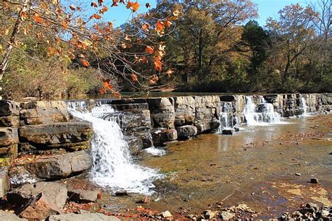 Natural Dam Falls Ozark Forest Arklahoma Hiker