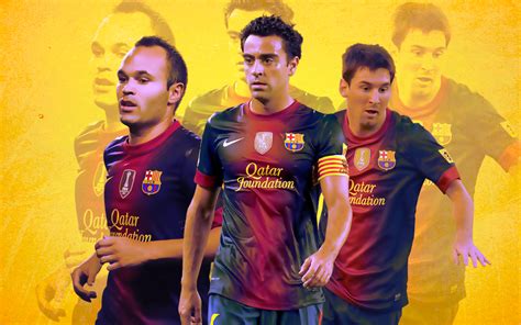 Football Wallpapers: Xavi - Iniesta - Messi - Barcelona