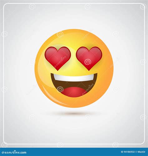 Yellow Smiling Cartoon Face Positive People Emotion Icon Stock Vector