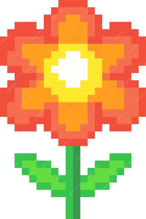 Premium Vector Whimsical Pixel Art Flower In Vector Retro 8bit Floral