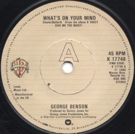 George Benson What S On Your Mind 1980 Vinyl Discogs