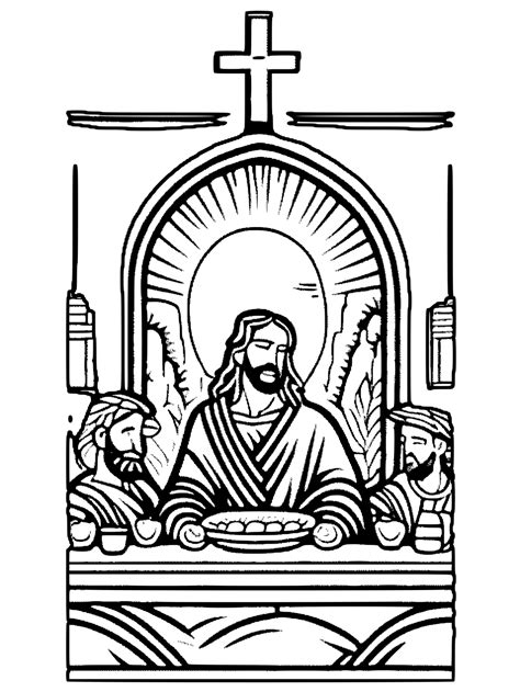 Hyper Realistic Last Supper Coloring Page · Creative Fabrica