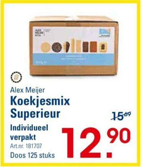 Alex Meijer Koekjesmix Superieur Individueel Verpakt Doos 125 Stuks