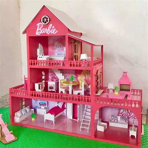 Casinha de Boneca Montada em mdf Mansão 60cm Elo7