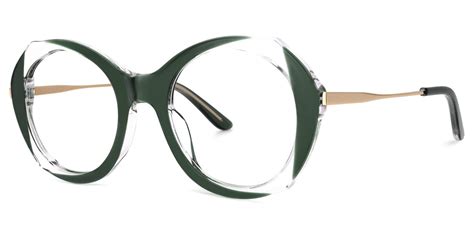 Aldelina Round Green Eyeglasses Vooglam