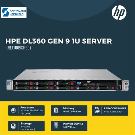 64gb Ddr4 Ram Hpe Proliant Dl360 Gen9 Server 500w Dual Smps At ₹ 89000