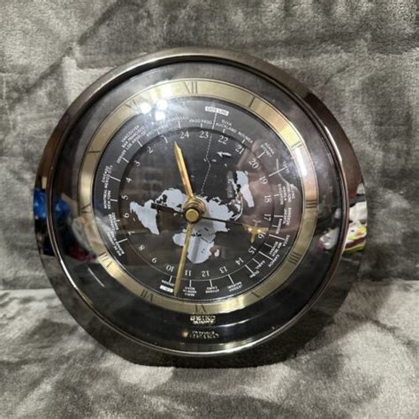 Vintage Seiko Quartz World Time Zone Clock With Airplane Second Hand