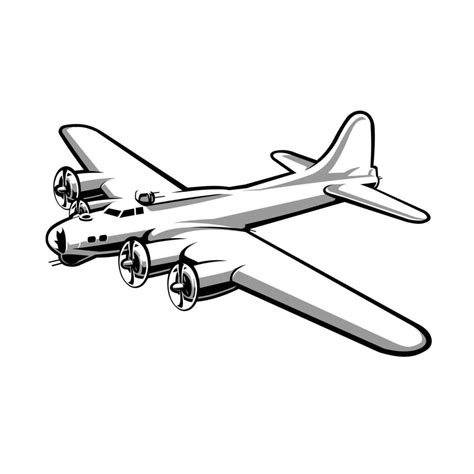 B17 Bomber Plane Flying Fortress Silhouete Vector 16411759 Vector Art at Vecteezy