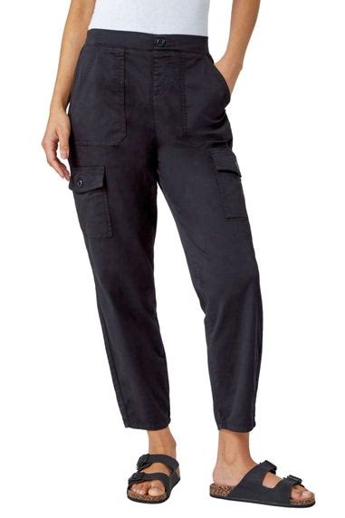 Roman Black Casual Elastic Waist Cargo Stretch Trousers Matalan