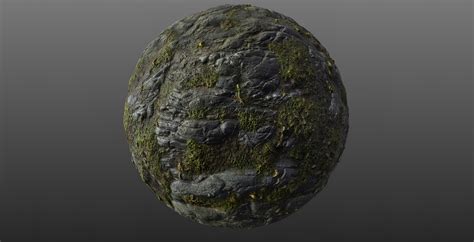 Mossy Cliff Rock 001 Pbr Material Texture 3d Model