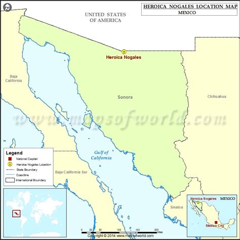 Where is Heroica Nogales | Location of Heroica Nogales in Mexico Map