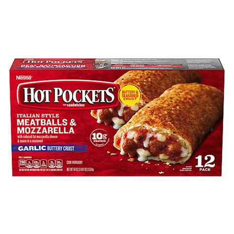 Hot Pockets Pack Garlic Buttery Crust Italian Style Meatballs