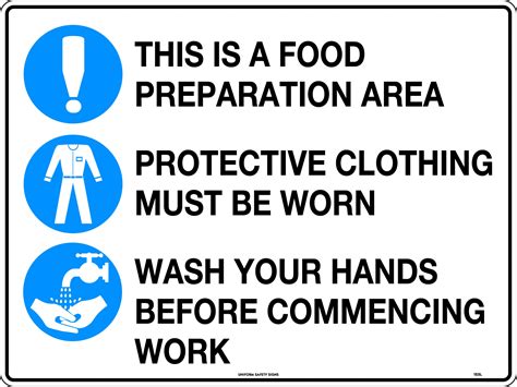 This Is A Food Preparation Area Etc With Pictos Mandatory Signs USS