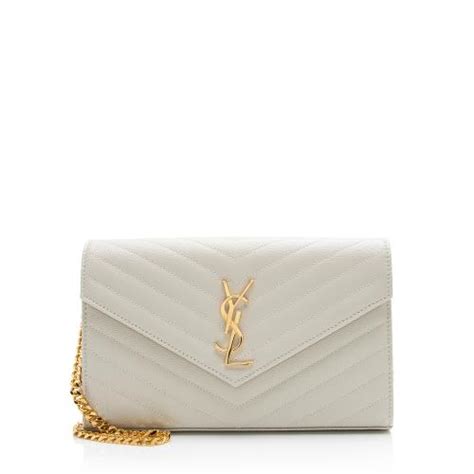 Saint Laurent Matelasse Grain De Poudre Monogram Chain Wallet