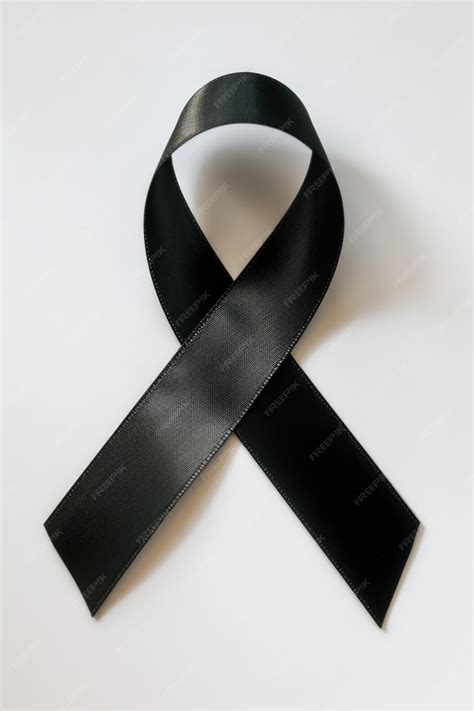 Black Cancer Ribbon Cancer Awareness Ribbon Badge On White Background