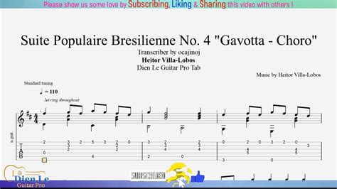 For Classical Guitar With TABs H Villa Lobos Suite Populaire