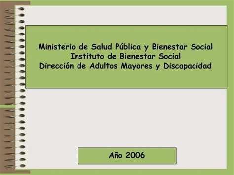 PPT Ministerio De Salud P Blica Y Bienestar Social Instituto De