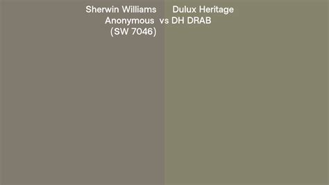 Sherwin Williams Anonymous Sw 7046 Vs Dulux Heritage Dh Drab Side By