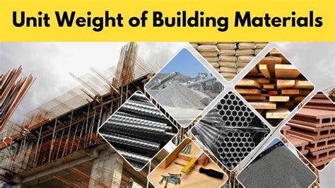 Unit Weight Of Building Materials Used In Construction Works