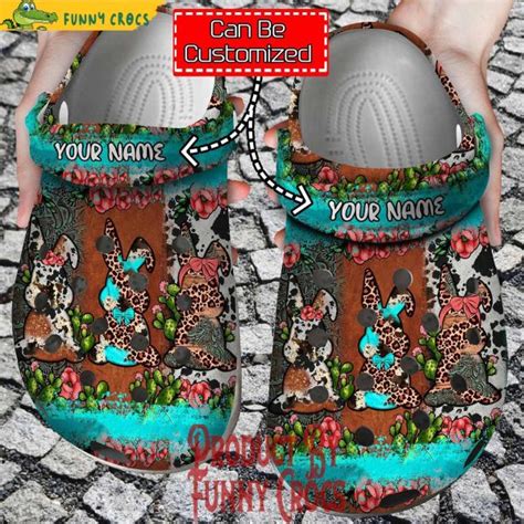 Personalized Leopard Easter Rabbits Flower Crocs Shoes Discover