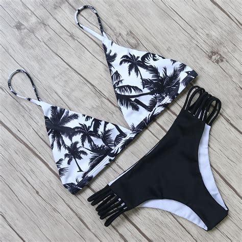 Printed Swimsuit Women Sexy Push Up Bikini Padded Swimwear Female