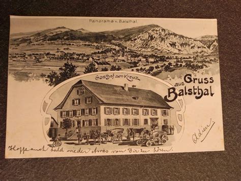 Alte Pk Gruss Aus Balsthal Gasthof Zum Kreuz Von Kaufen