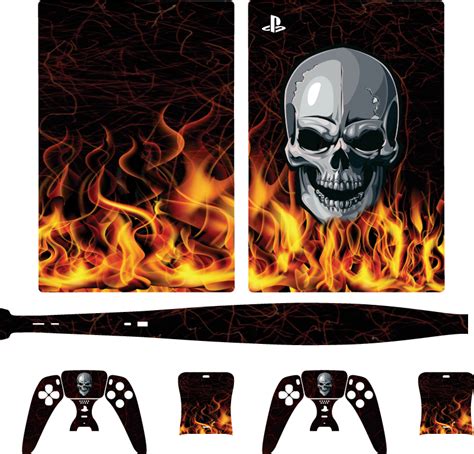 Vinil Skin para ps5 Crânio em chamas TenStickers