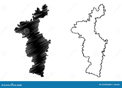 Nadia District West Bengal State, Republic of India Map Vector Illustration, Scribble Sketch ...