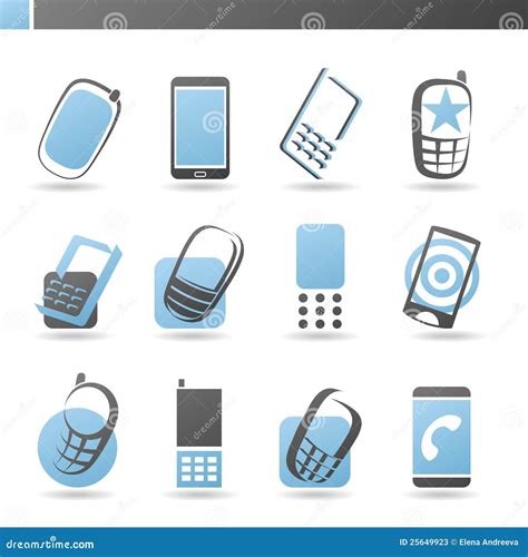 Mobile Phones. Vector Logo Template Set. Stock Photos - Image: 25649923