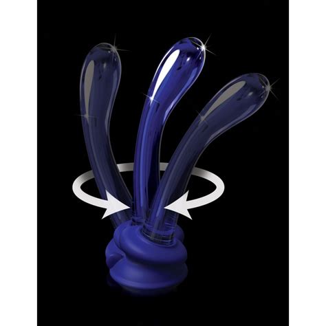 Icicles No Blue Glass Curved G Spot Dildo