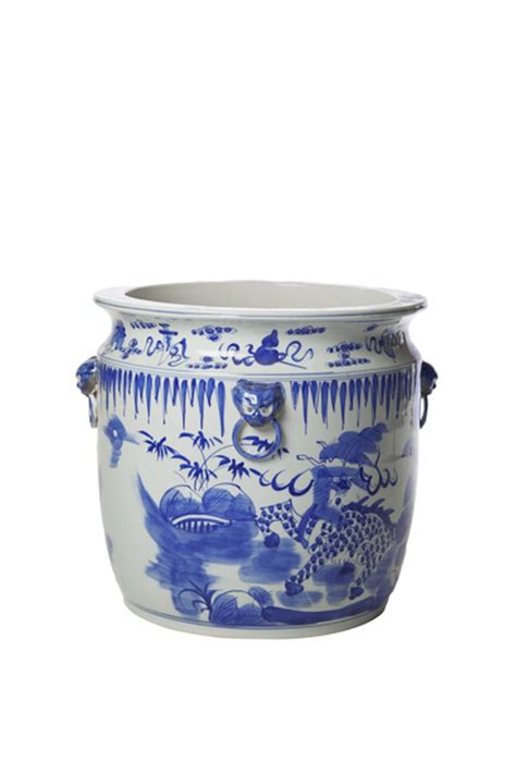 Macetero Delft Blanco Y Azul Divano Srl