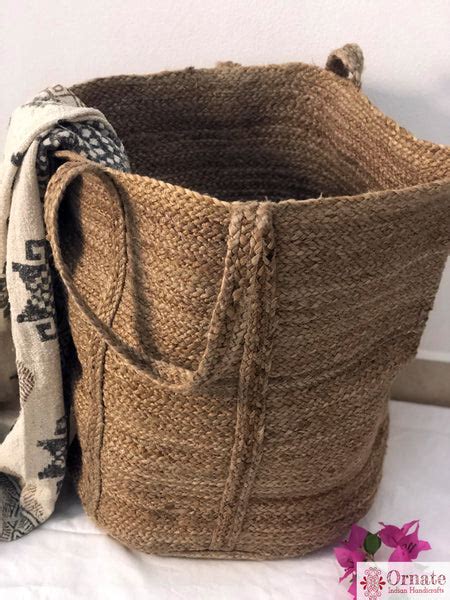 Jute Braided Baskets Handmade In India Ornate Handicrafts