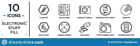 Linear Quarter Icon From Electronic Stuff Fill Outline Collection Thin