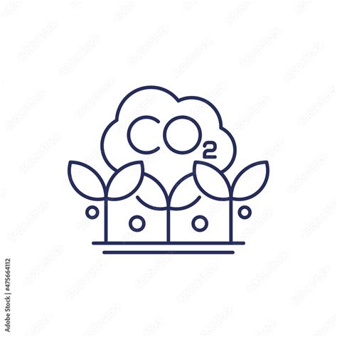 Carbon Offset And Co2 Gas Reduction Line Icon Stock Vector Adobe Stock