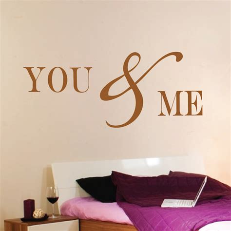 Romantic Bedroom Wall Decal Vinyl Mural Sticker You And Me Quotes