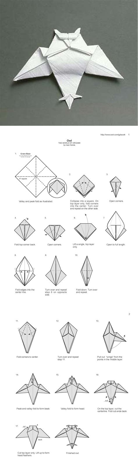 Origami Bild 3d Origami Anleitung Eule