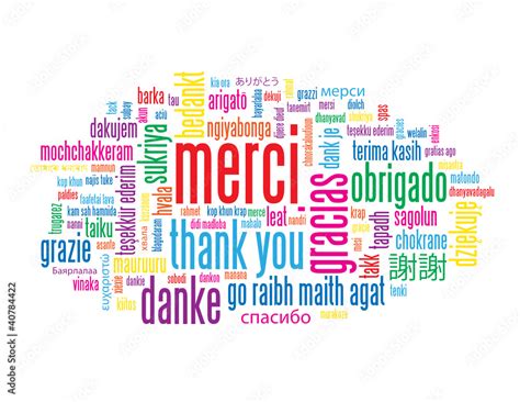 Nuage De Tags Merci Thank You Message Carte Remerciements Stock