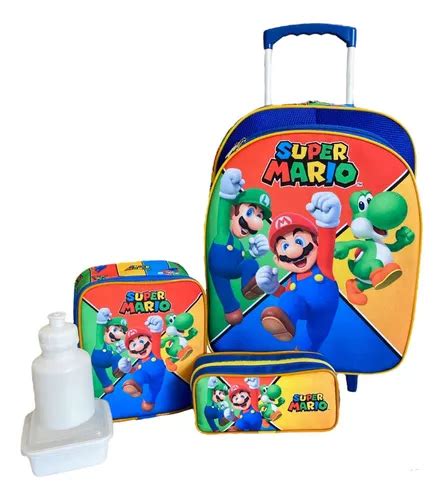 Kit Mochila Infantil Super M Rio Bros E Luigi Rodinhas G F Frete Gr Tis